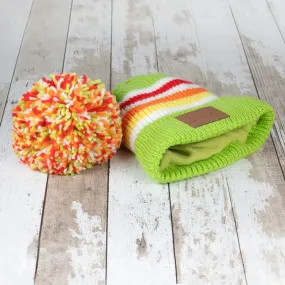 Waterproof Bobble Hat - Lime Citrus