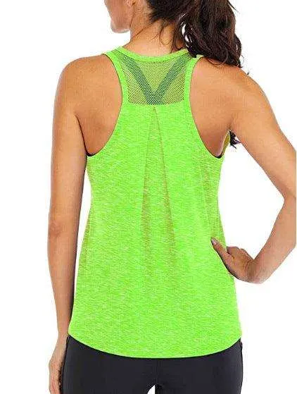 Women's loose racer mesh halter sports vest