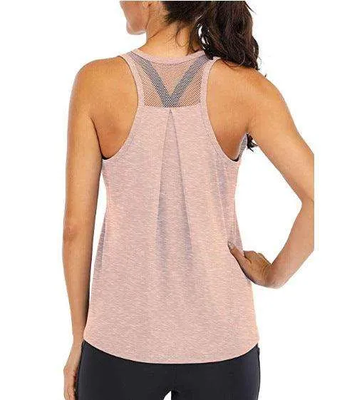 Women's loose racer mesh halter sports vest