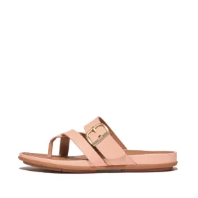 รองเท้าแตะแบบหูหนีบ ผู้หญิง รุ่น GRACIE BUCKLE LEATHER STRAPPY TOE-POST SANDALS